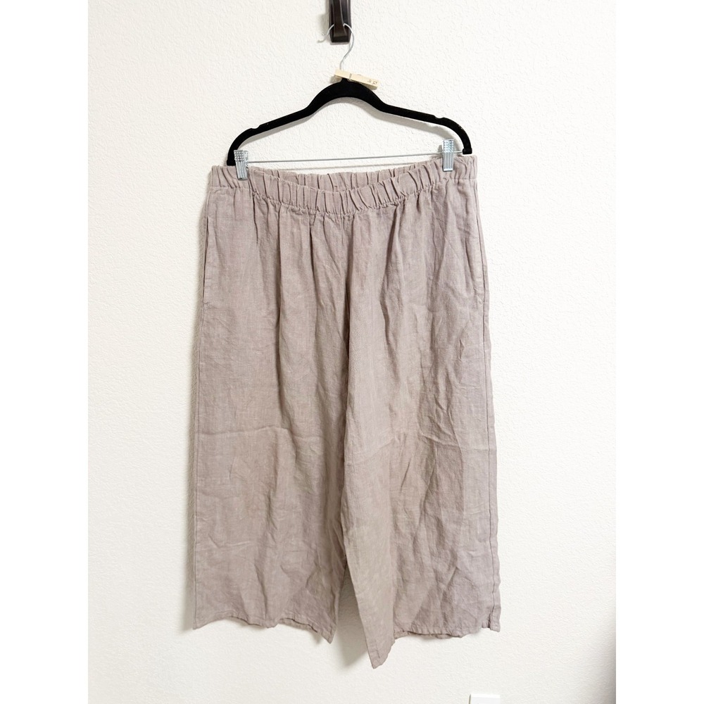 bryn Walker Wide Leg Linen Pants in Taupe